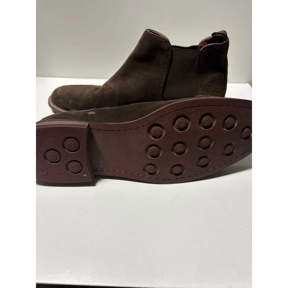 Nordstrom Chelsea Boots Mens Dark Brown Suede Ankle Pull On Studded Sole
